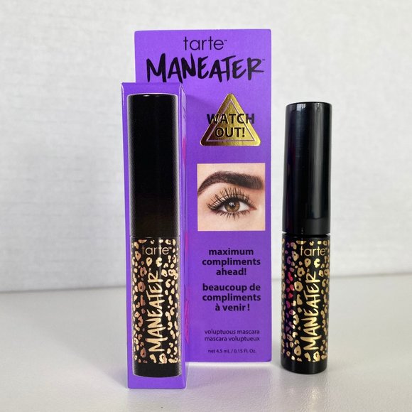 Tarte Maneater Voluptuous Mascara Volume Length Curl Double Duty Beauty Black - Picture 1 of 5